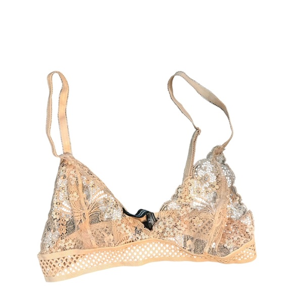 Urban outfitters lace triangle Bralette sheer feminine whimsy boho indie flirty - Picture 2 of 9